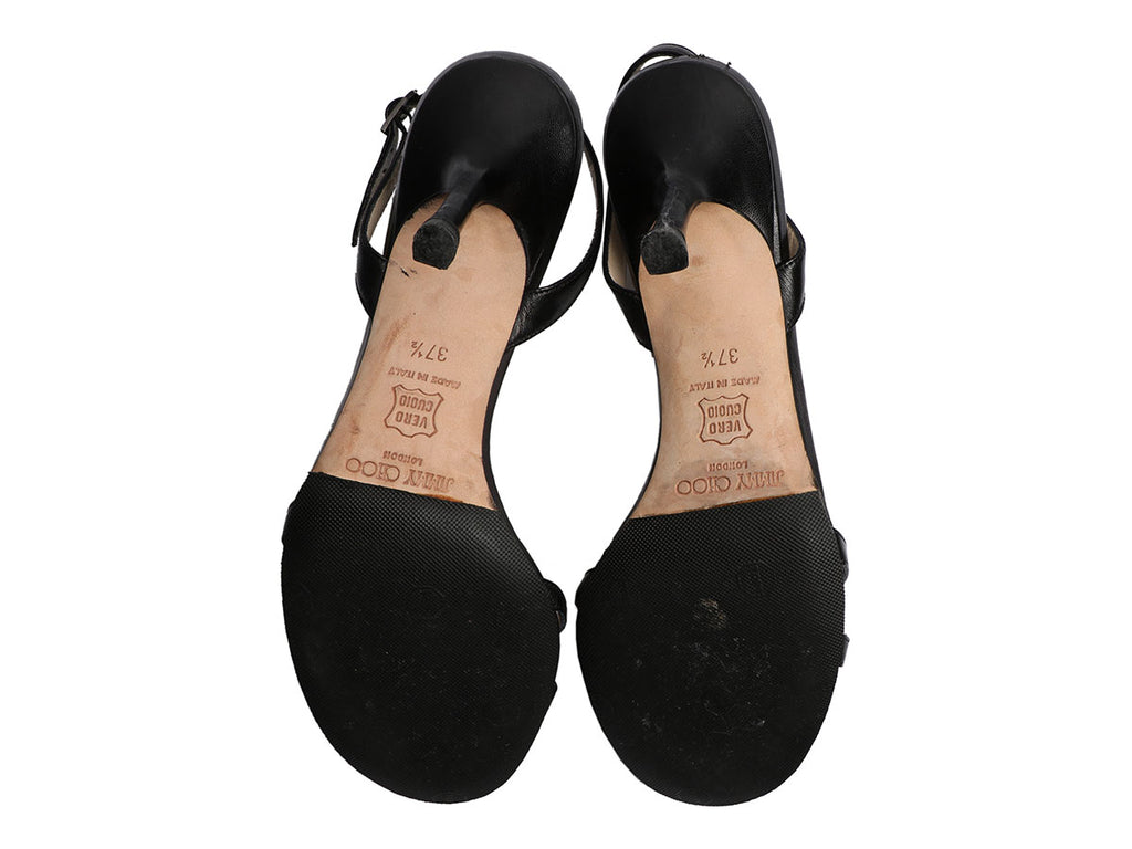 Jimmy Choo Black Leather Sandals