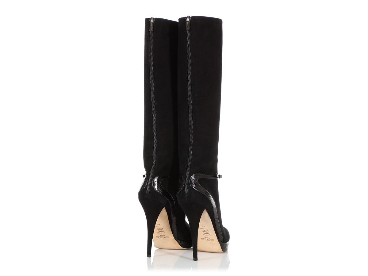 Buy JIMMY CHOO Alizze Leather Knee-high Boots - White At 30% Off |  Editorialist