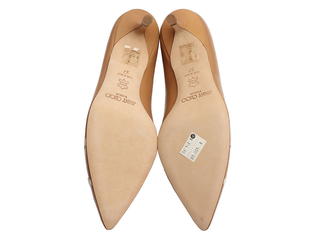 Jimmy Choo Camel Tulip Heels - Ann's Fabulous Closeouts