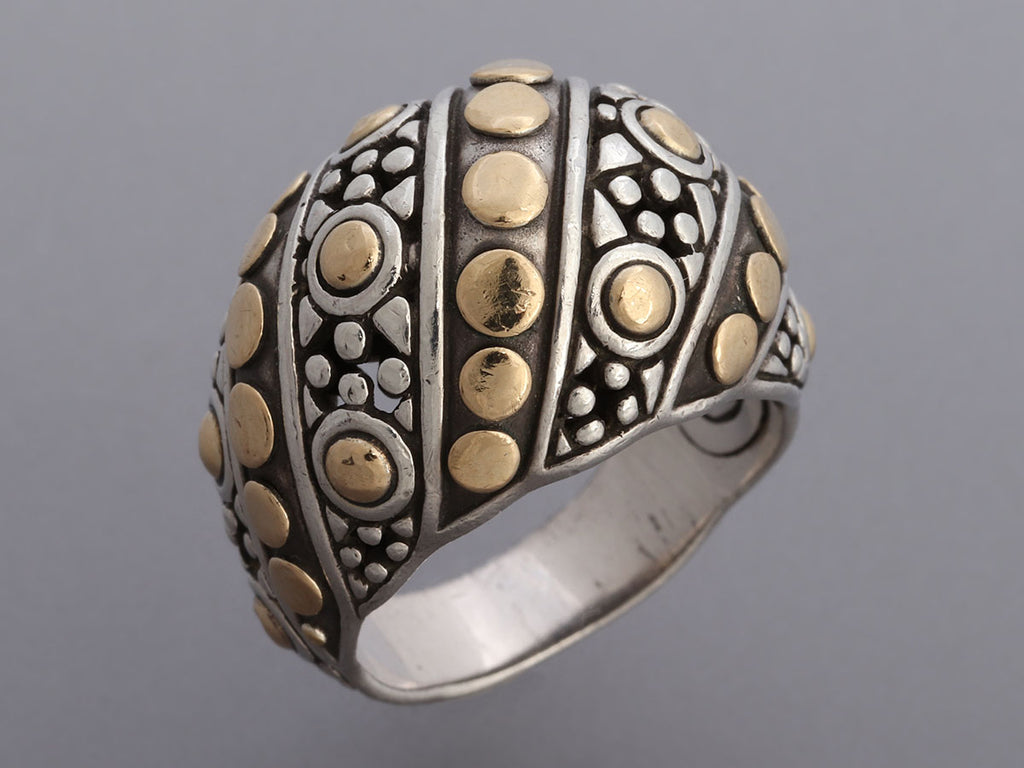 John Hardy Vintage Two-Tone Jaisalmer Dots Dome Ring