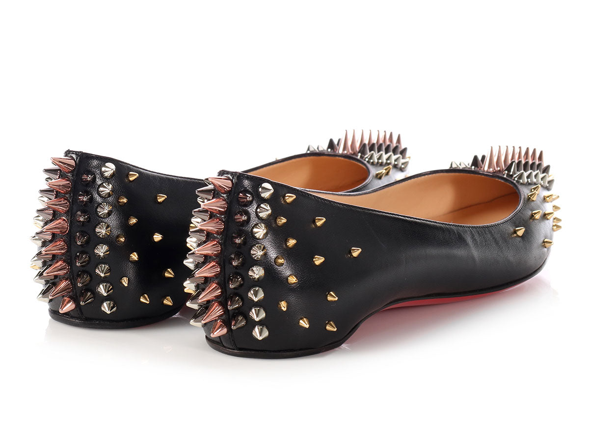 Christian Louboutin Black/Gold Officialito Flat Shoes – AUMI 4