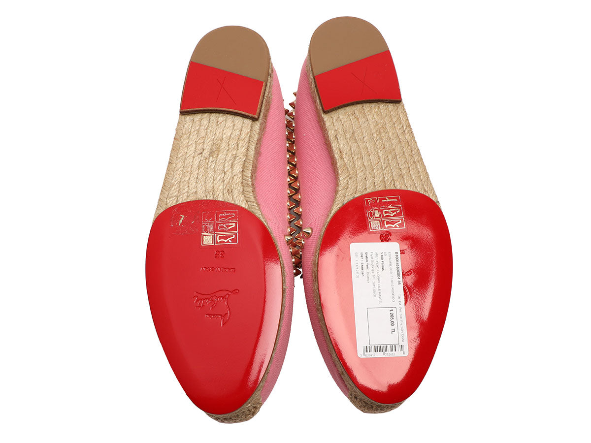 LOUIS VUITTON Espadrilles Shoes Shoes Sandals 36 1/2 pink fur 78183 unused