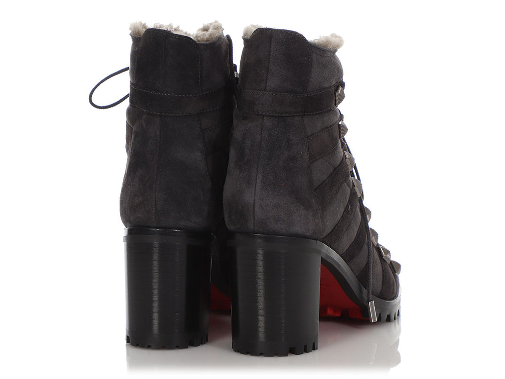 Christian Louboutin Gray Suede Chaletta Boots