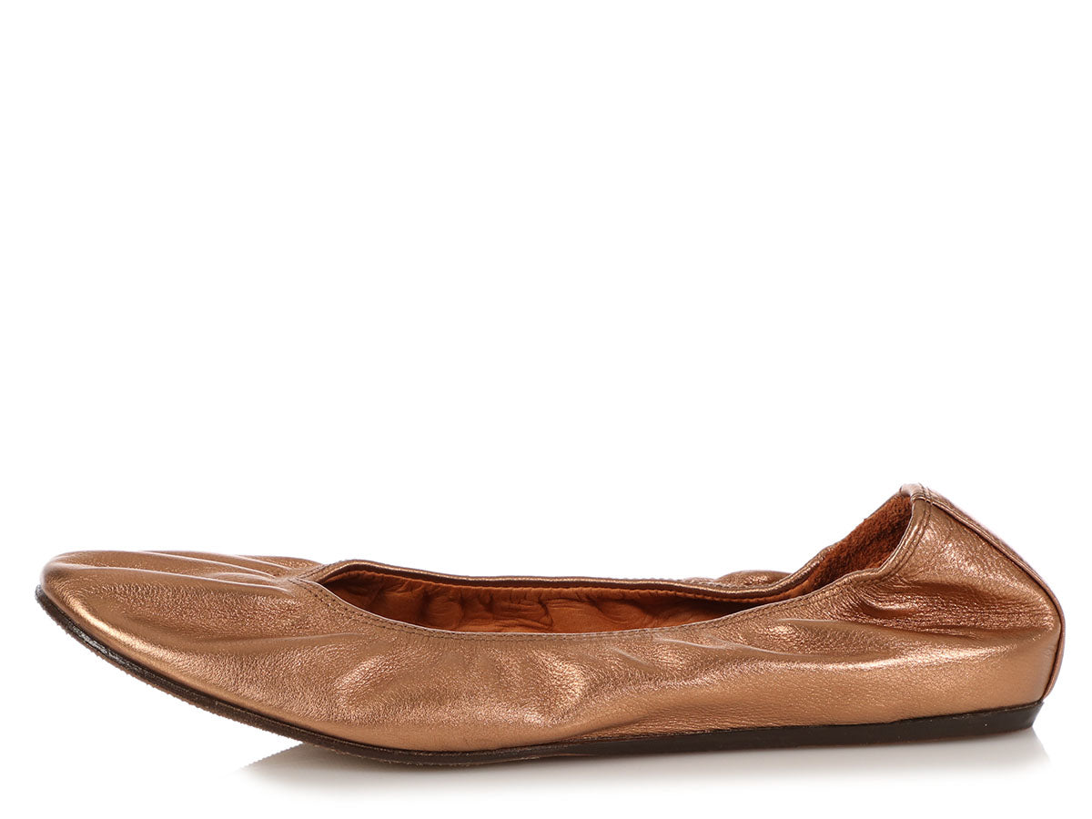 Lanvin Metallic Copper Ballet Flats - Ann's Fabulous Closeouts Lanvin Metallic Copper Ballet Flats - Ann's Fabulous Closeouts
