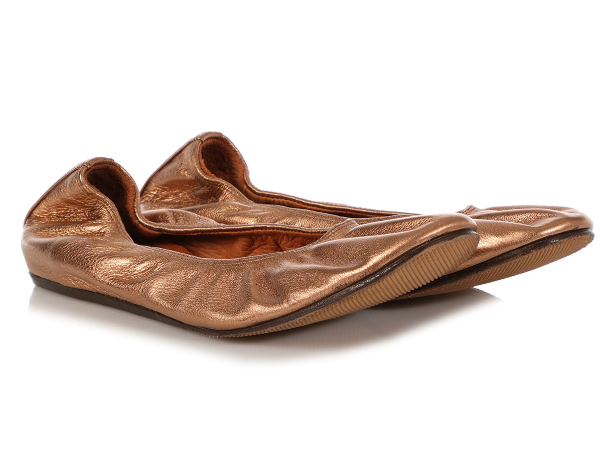 Lanvin Metallic Copper Ballet Flats - Ann's Fabulous Closeouts Lanvin Metallic Copper Ballet Flats - Ann's Fabulous Closeouts