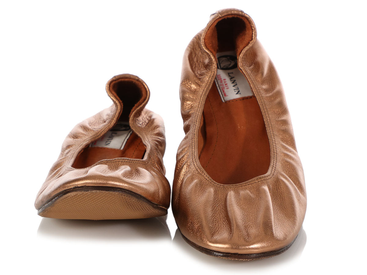 Lanvin Metallic Copper Ballet Flats - Ann's Fabulous Closeouts Lanvin Metallic Copper Ballet Flats - Ann's Fabulous Closeouts