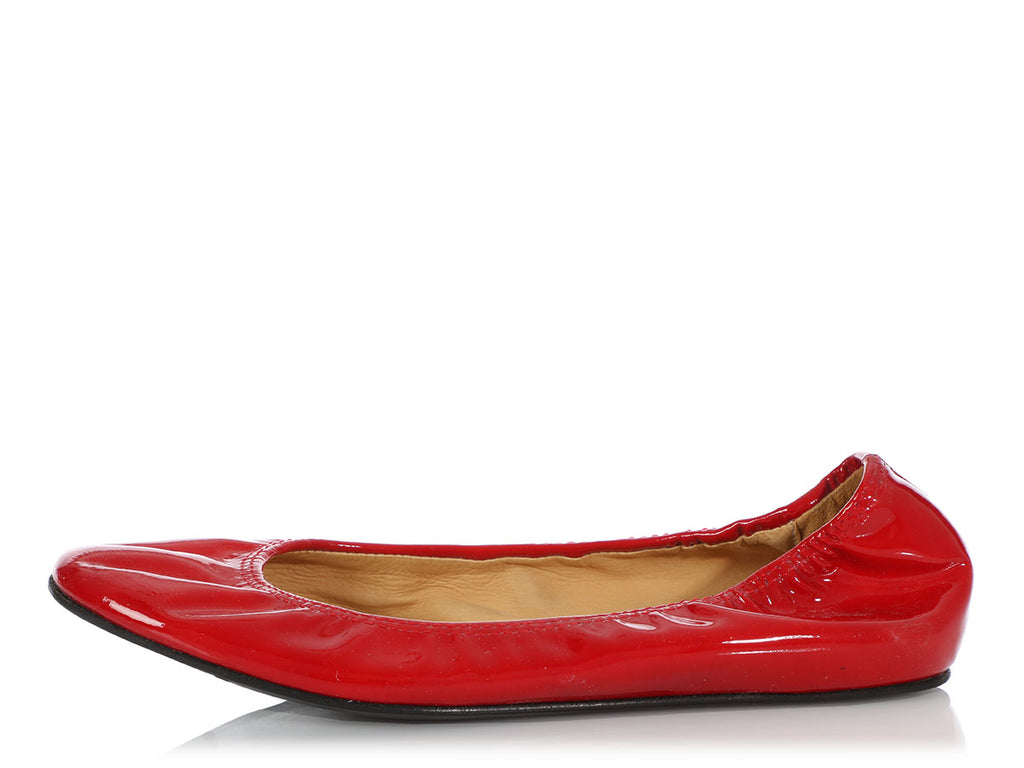 Lanvin Red Patent Leather Flats