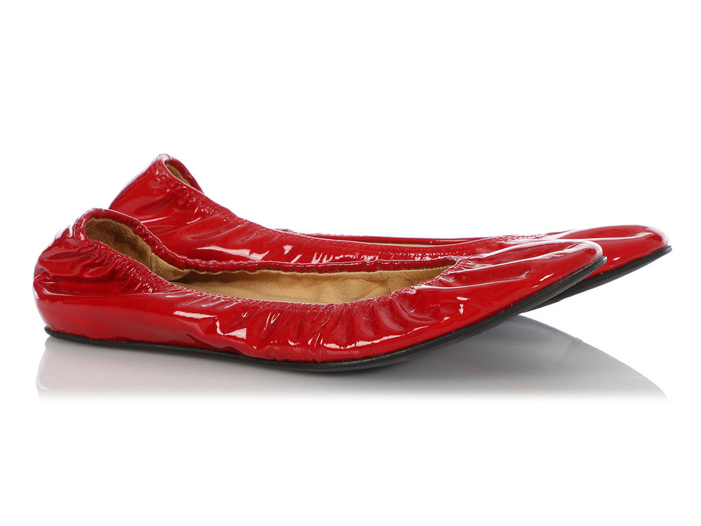Lanvin Red Patent Leather Flats