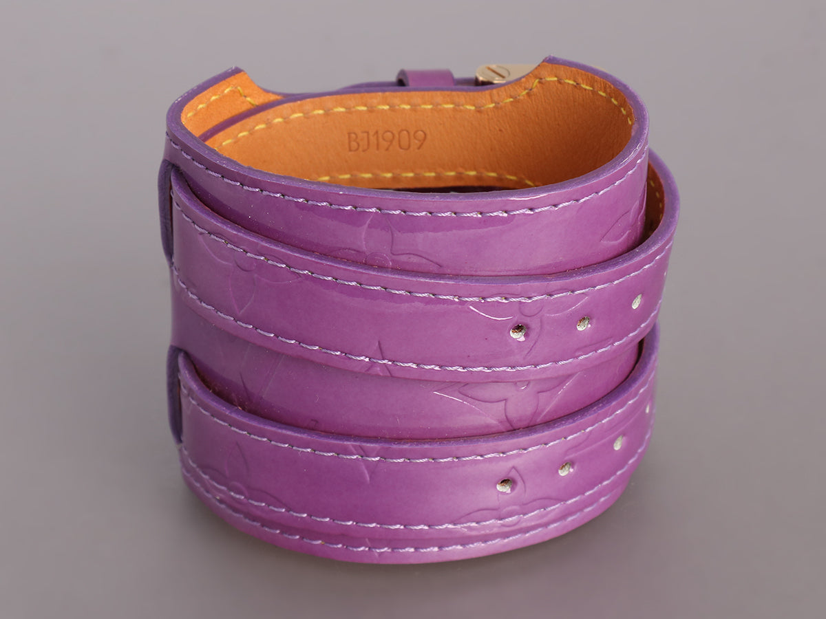 Louis Vuitton Purple Vernis Leather Double Buckle Bracelet - Ann's Fabulous  Closeouts