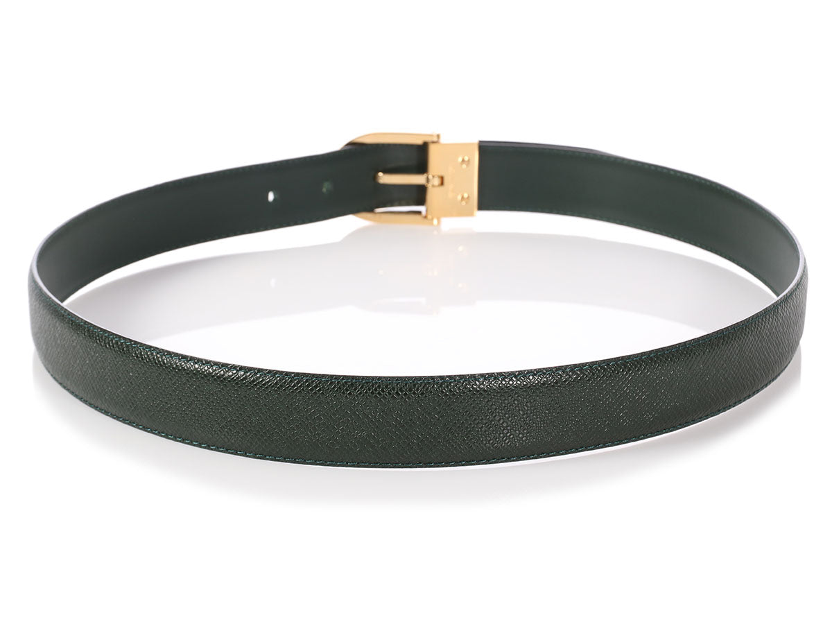 Authenticated Used Louis Vuitton Taiga Saint Tulle Classic Belt