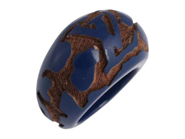 Louis Vuitton Navy Leo Monogram Lacquered Wood Ring