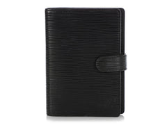 LOUIS VUITTON Black Epi Leather Small Ring Agenda Planner Cover