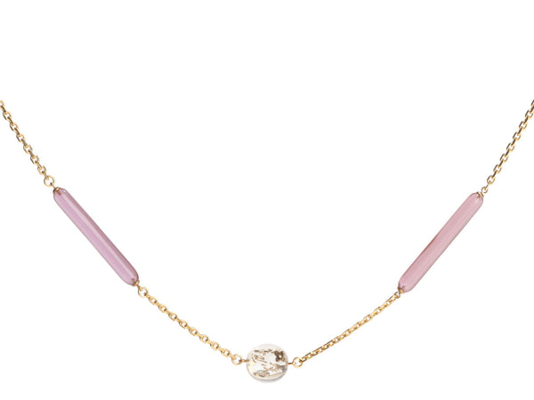 Chanel Long Faux Pearl and Resin Logo Necklace