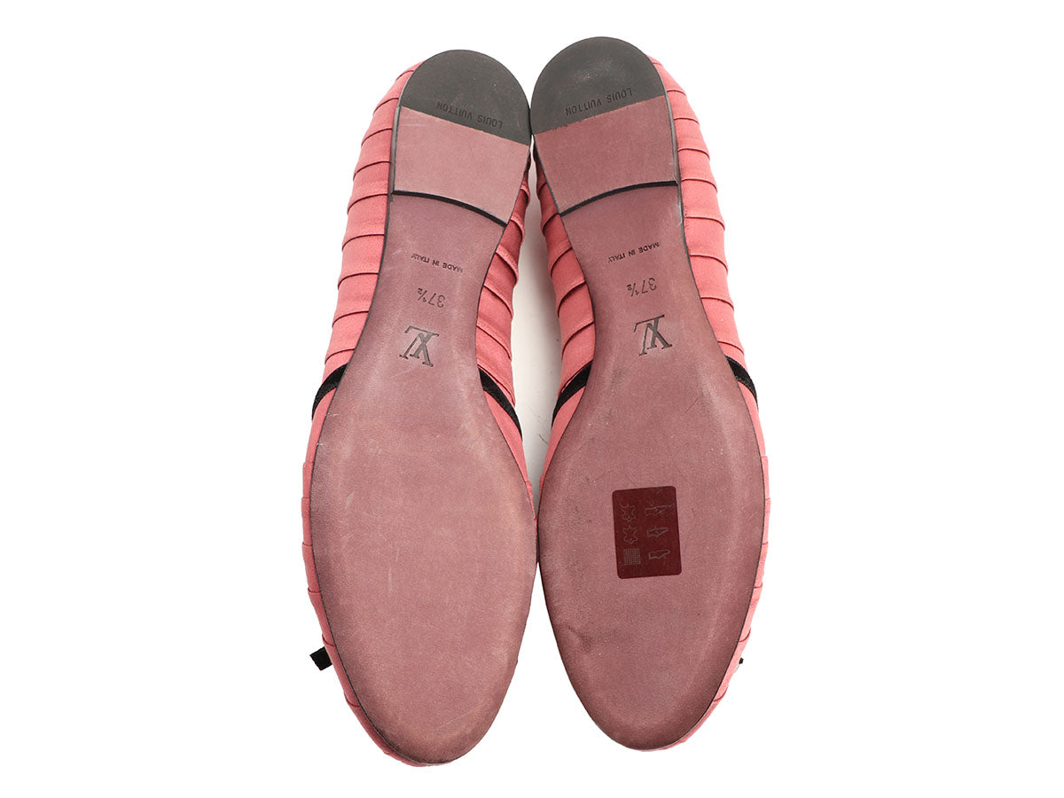 Louis Vuitton Pink Satin Balmoral Ballet Flats - Ann's Fabulous Closeouts