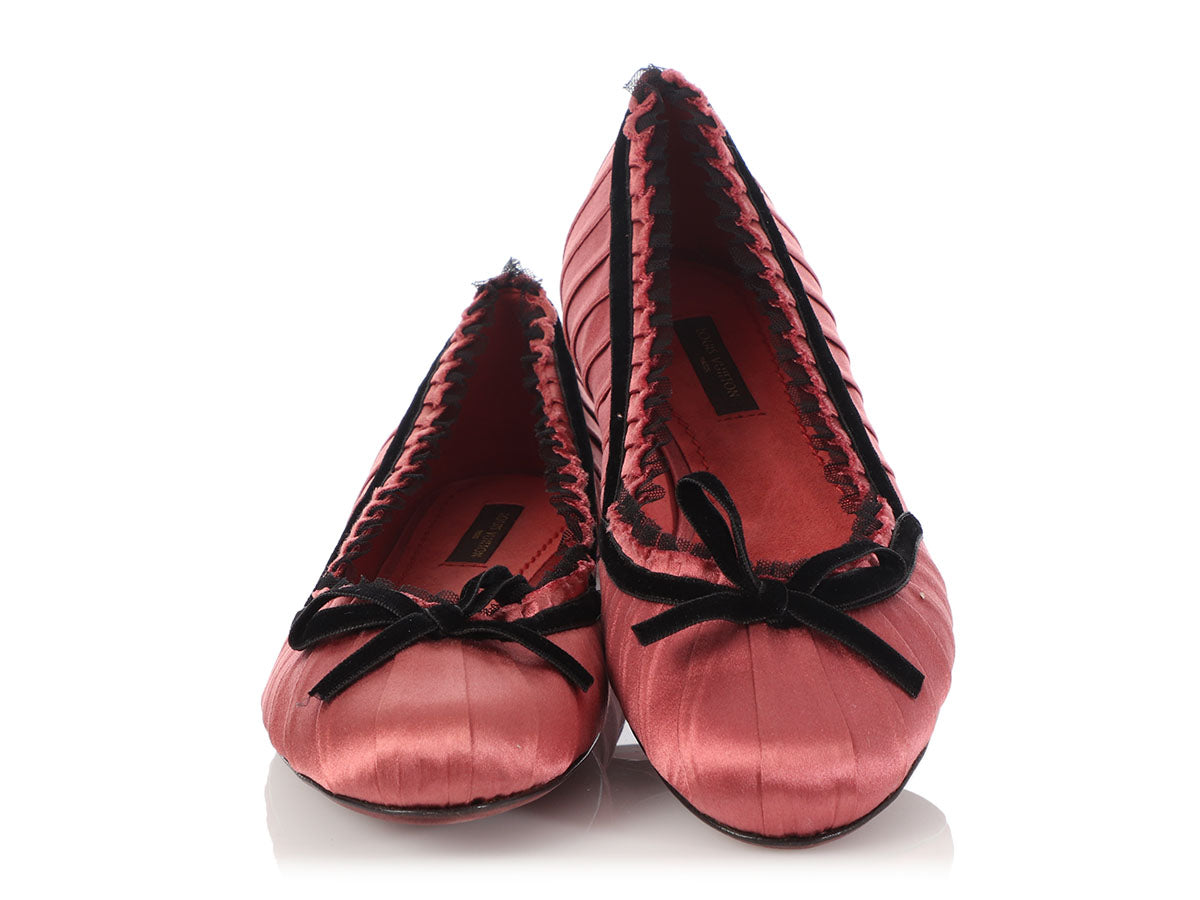 Louis Vuitton Pink Monogram Canvas Mini Lin Ballet Flats Size 36.5