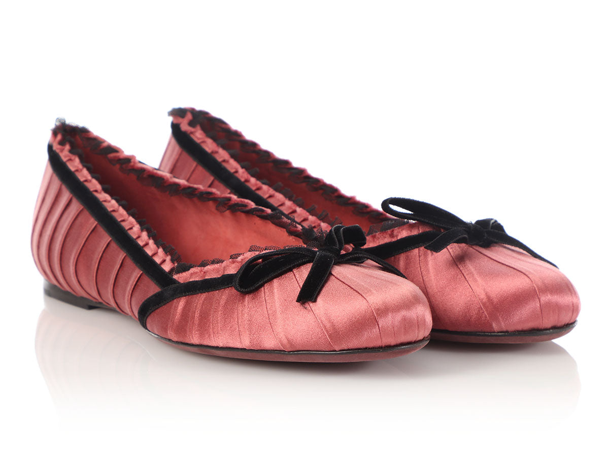 Dreamy rose patent leather ballet flats Louis Vuitton Red size 38