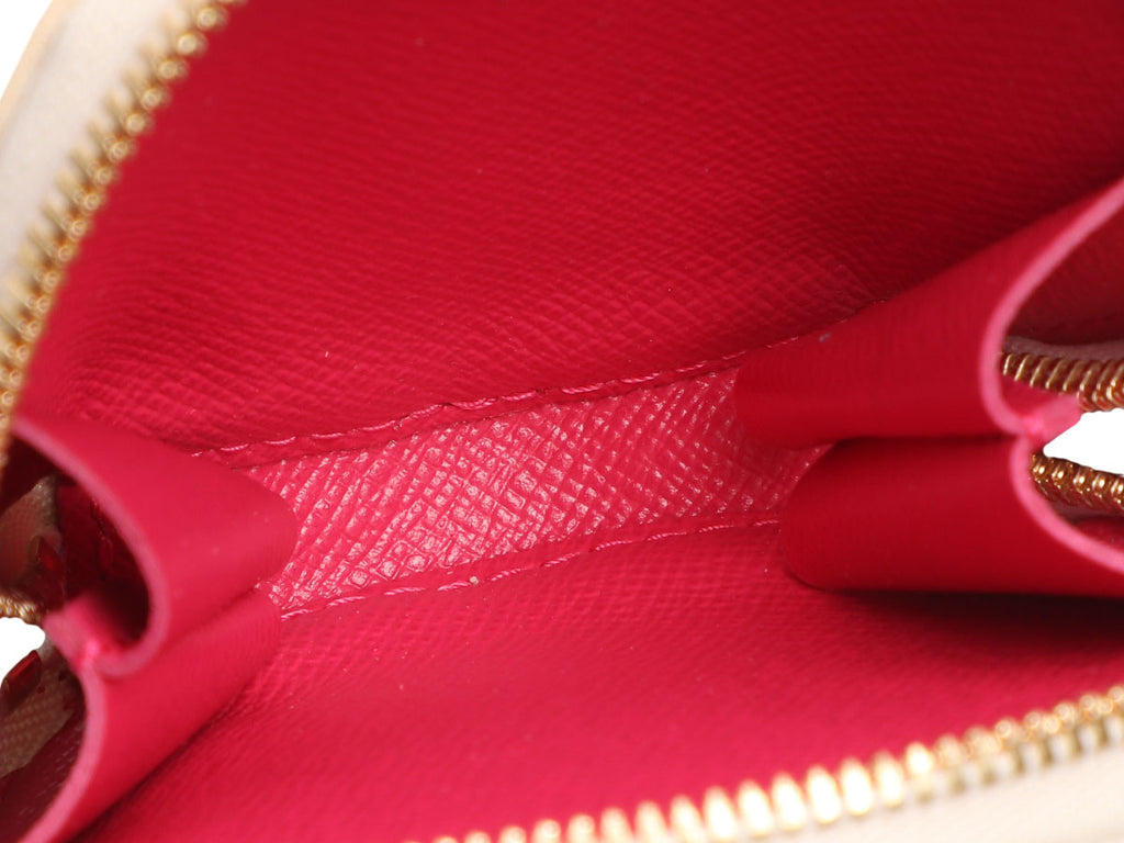 Louis Vuitton Round Coin Purse Damier Azur Vivienne Fuchsia Pink