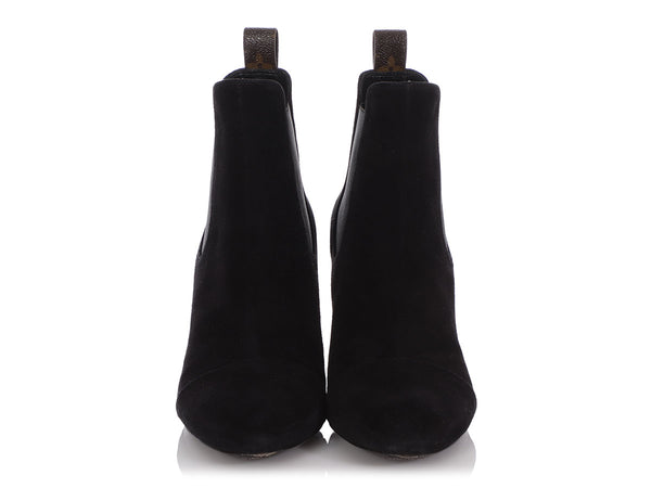 Louis Vuitton Black Suede Uniform Ankle Boots