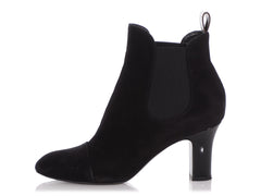 Louis Vuitton Black Suede Uniform Ankle Boots - Ann's Fabulous