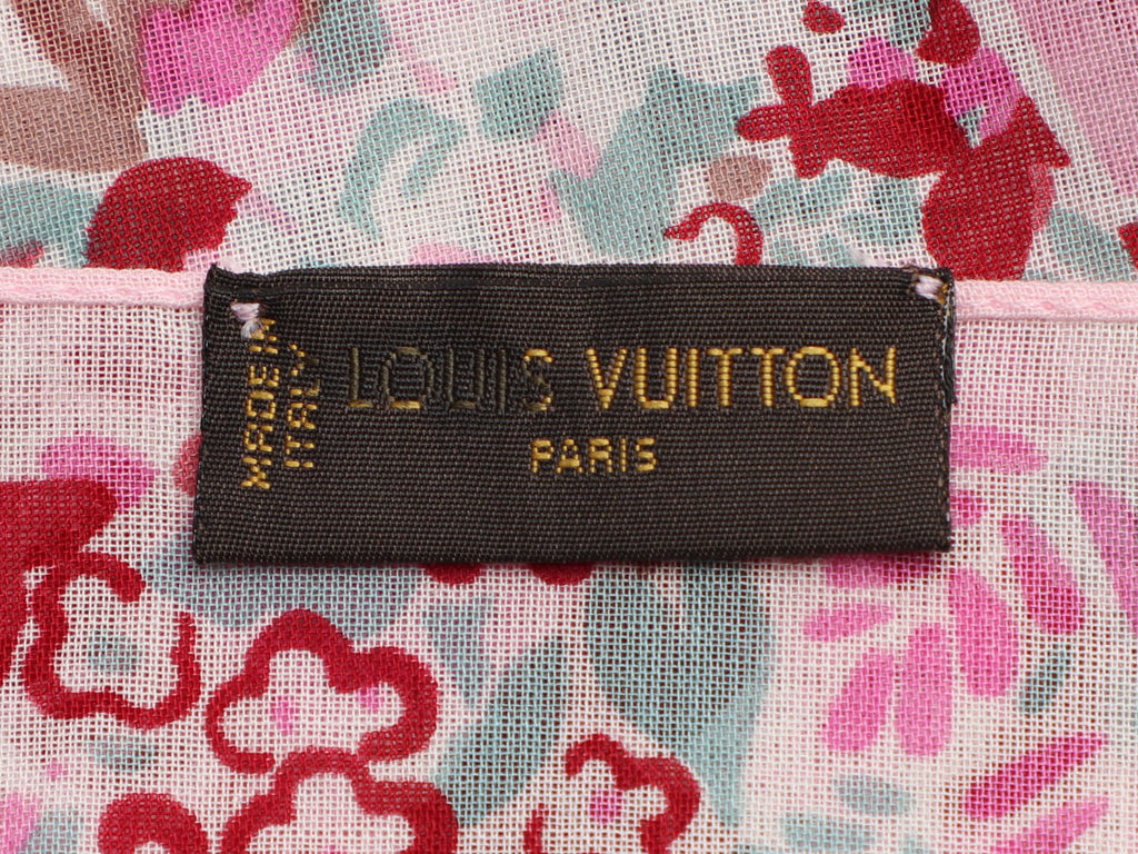 Louis Vuitton Daisy Cotton Triangle Tassel Scarf