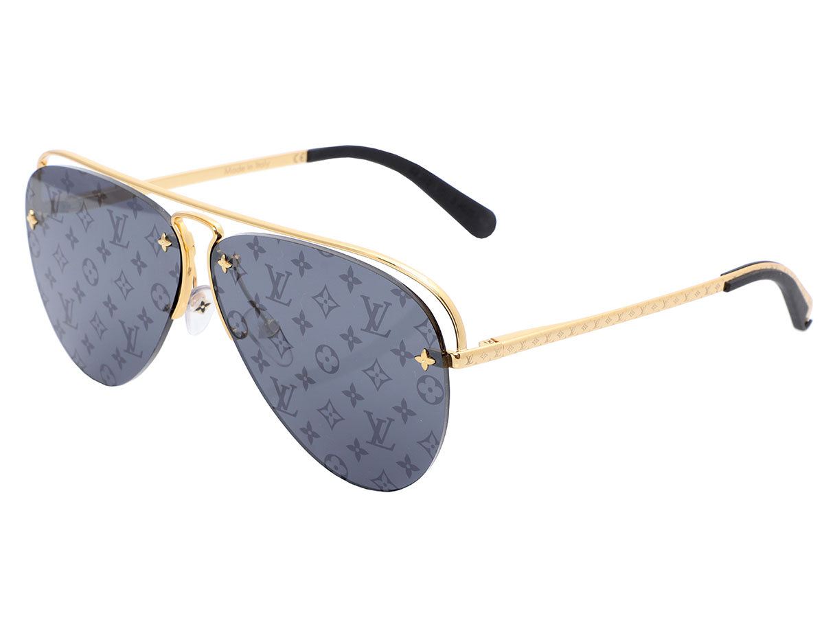 Louis Vuitton Clockwise Sunglasses Dark Gun Monogram Metal. Size W