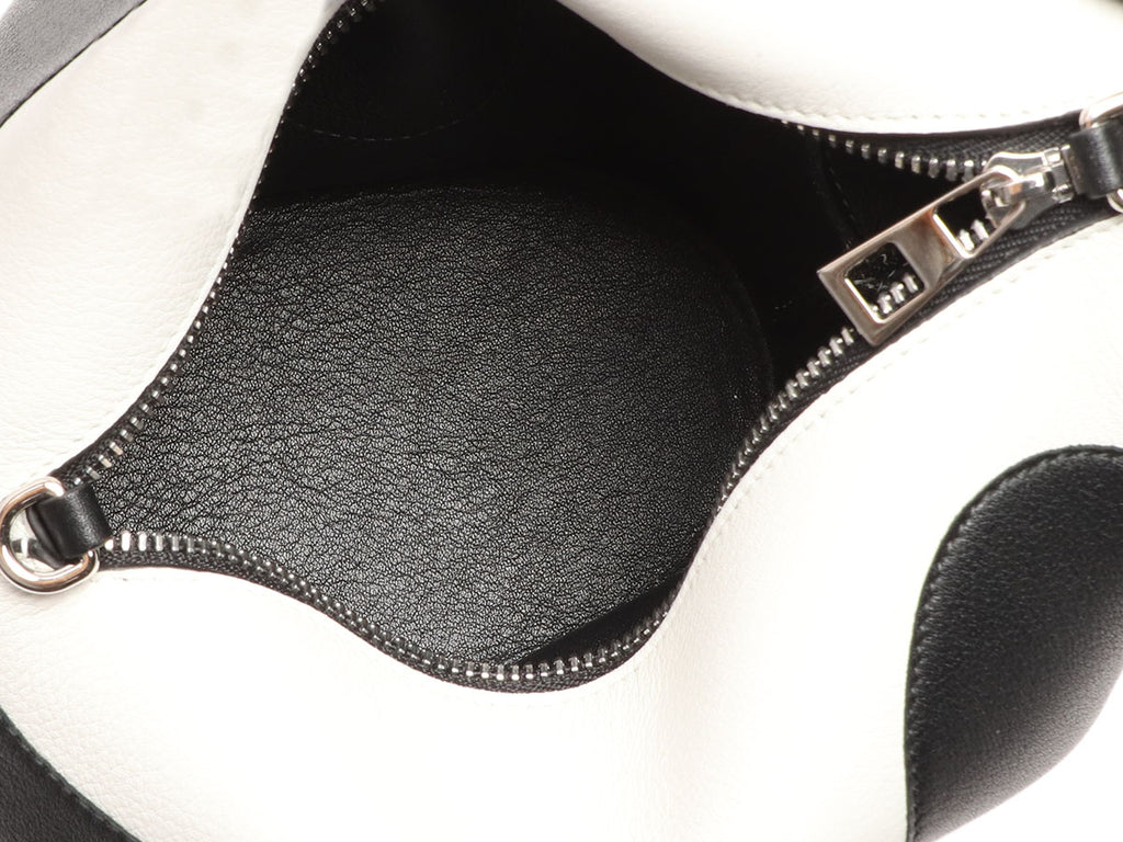 Loewe Mini Black and White Calfskin Panda Bag