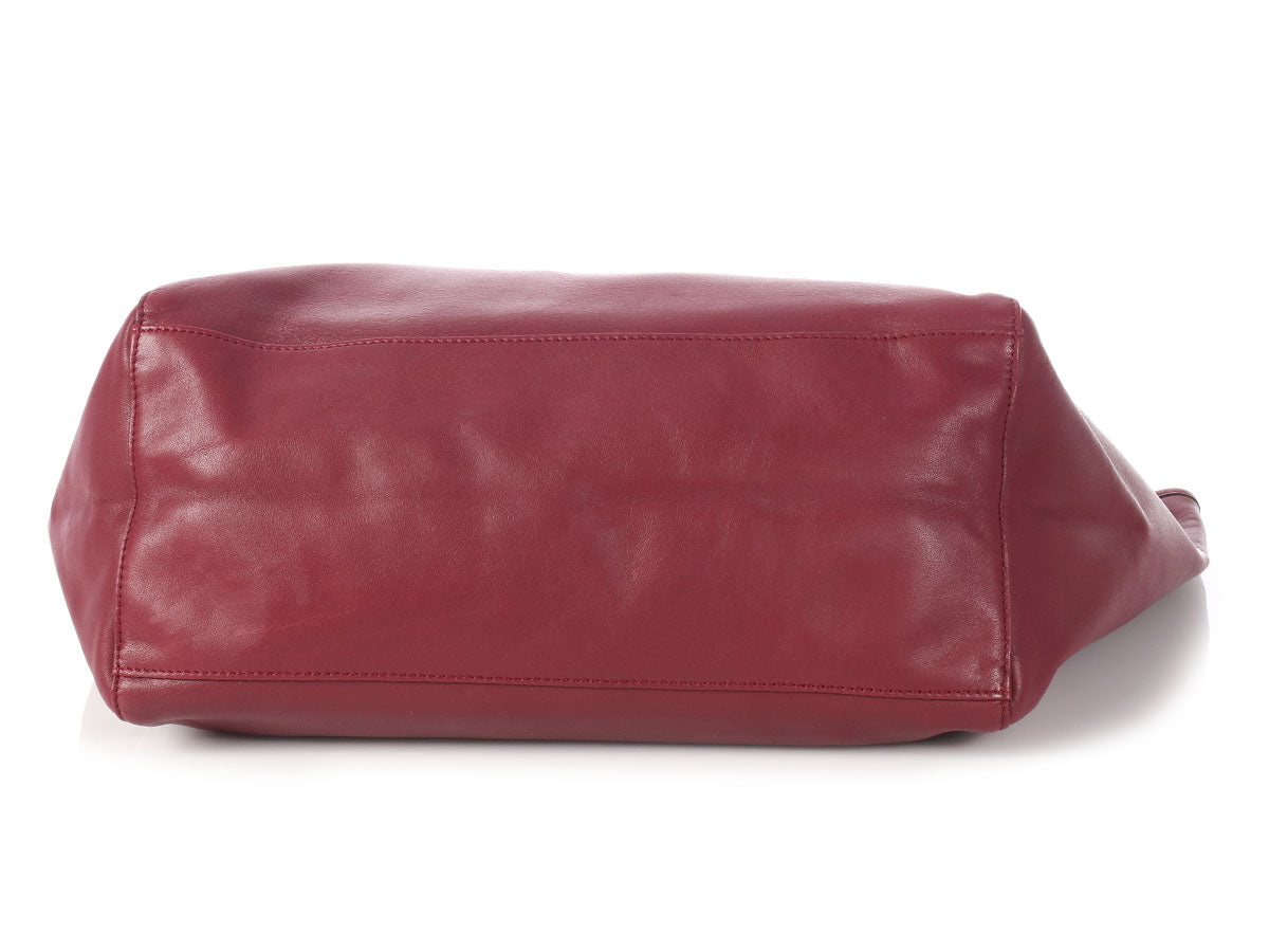 Hobo Shopper Tote | Pebbled Patent - Burgundy Tote Bag | Burgundy | Leather | Hobo
