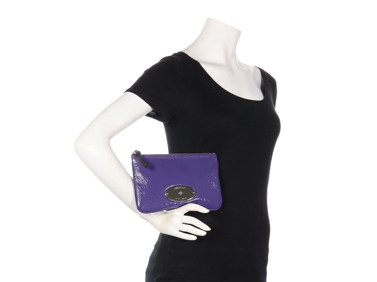 Mulberry Purple Leather Clutch with Hand Sewn Rhino – LPDstudios