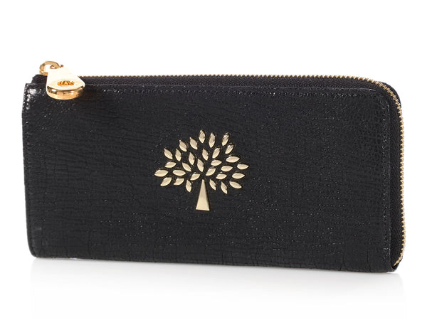 Mulberry Plaque 8 Credit Card Zip Purse | Black Small Classic Grain | Women  | Mulberry