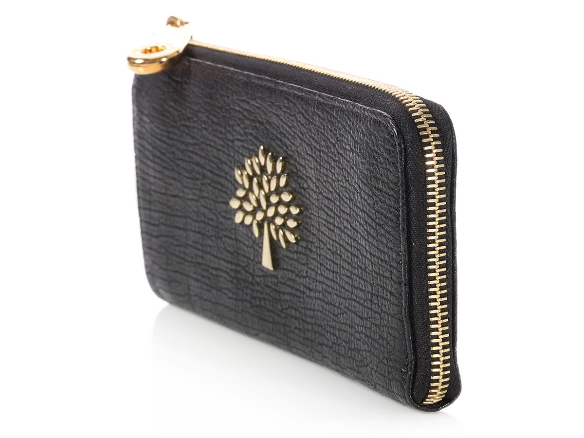 MULBERRY TREE LEATHER Coin Purse With Zip And Card Holder In Fiery Spritz  £125.00 - PicClick UK