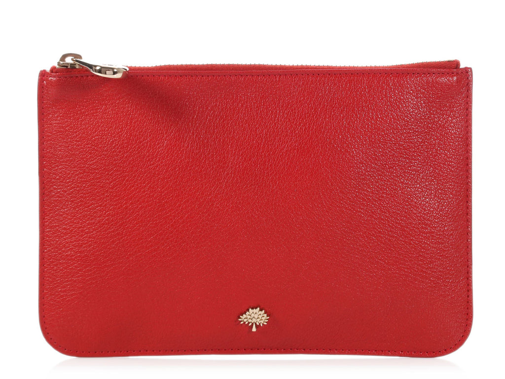 Mulberry Red Zip Top Pouch