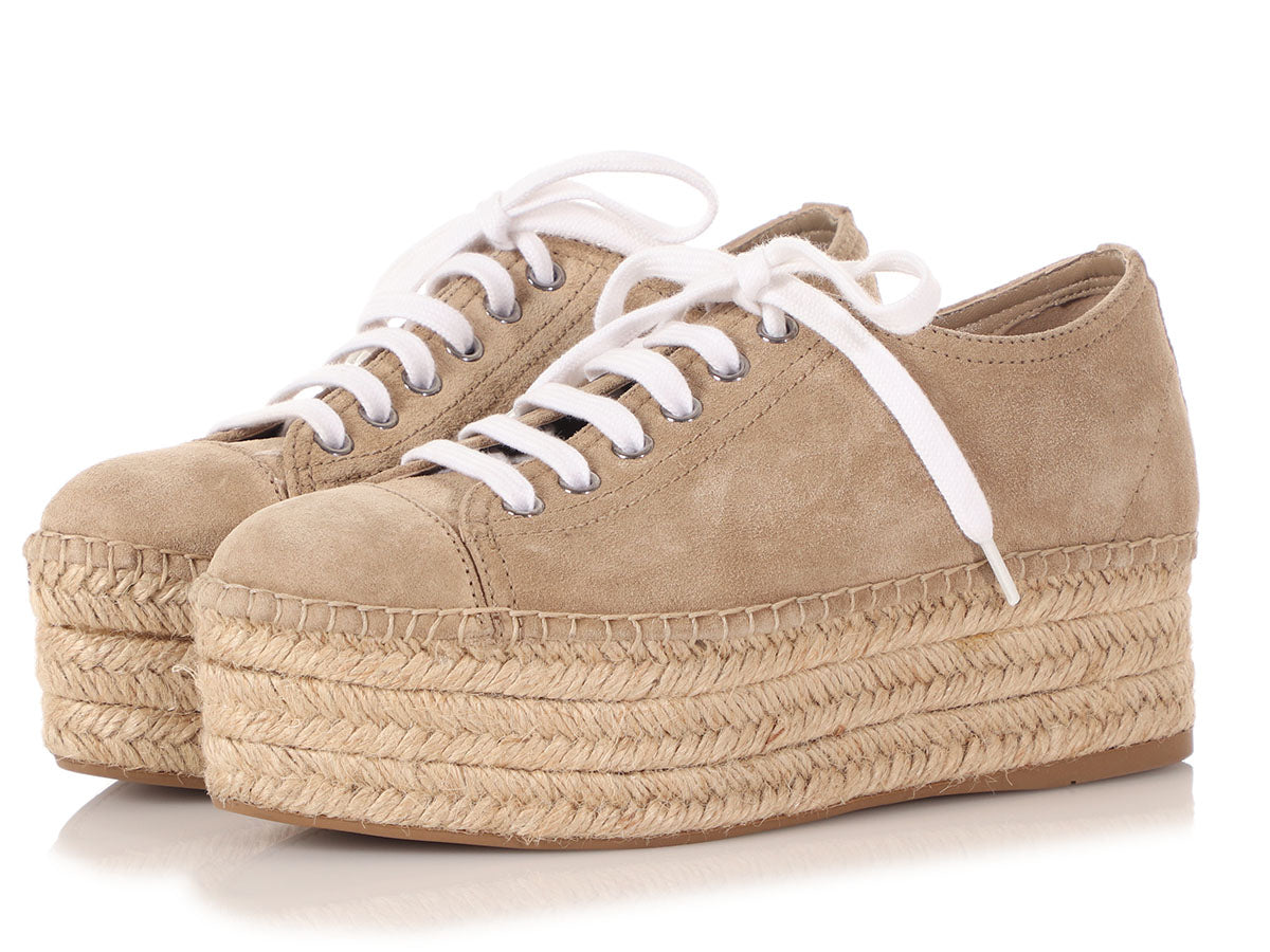 Miu Miu Deserto Suede Espadrille Platform Sneakers Ann's