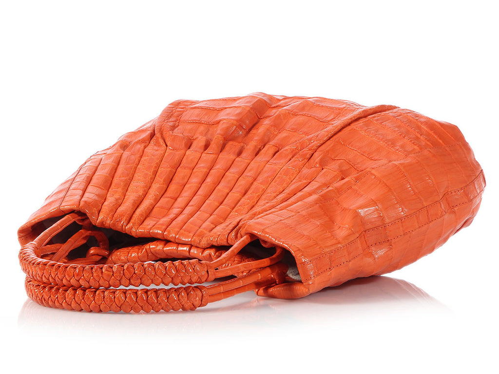 Nancy Gonzalez Orange Crocodile Bag