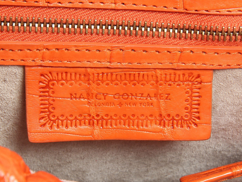Nancy Gonzalez Orange Crocodile Bag