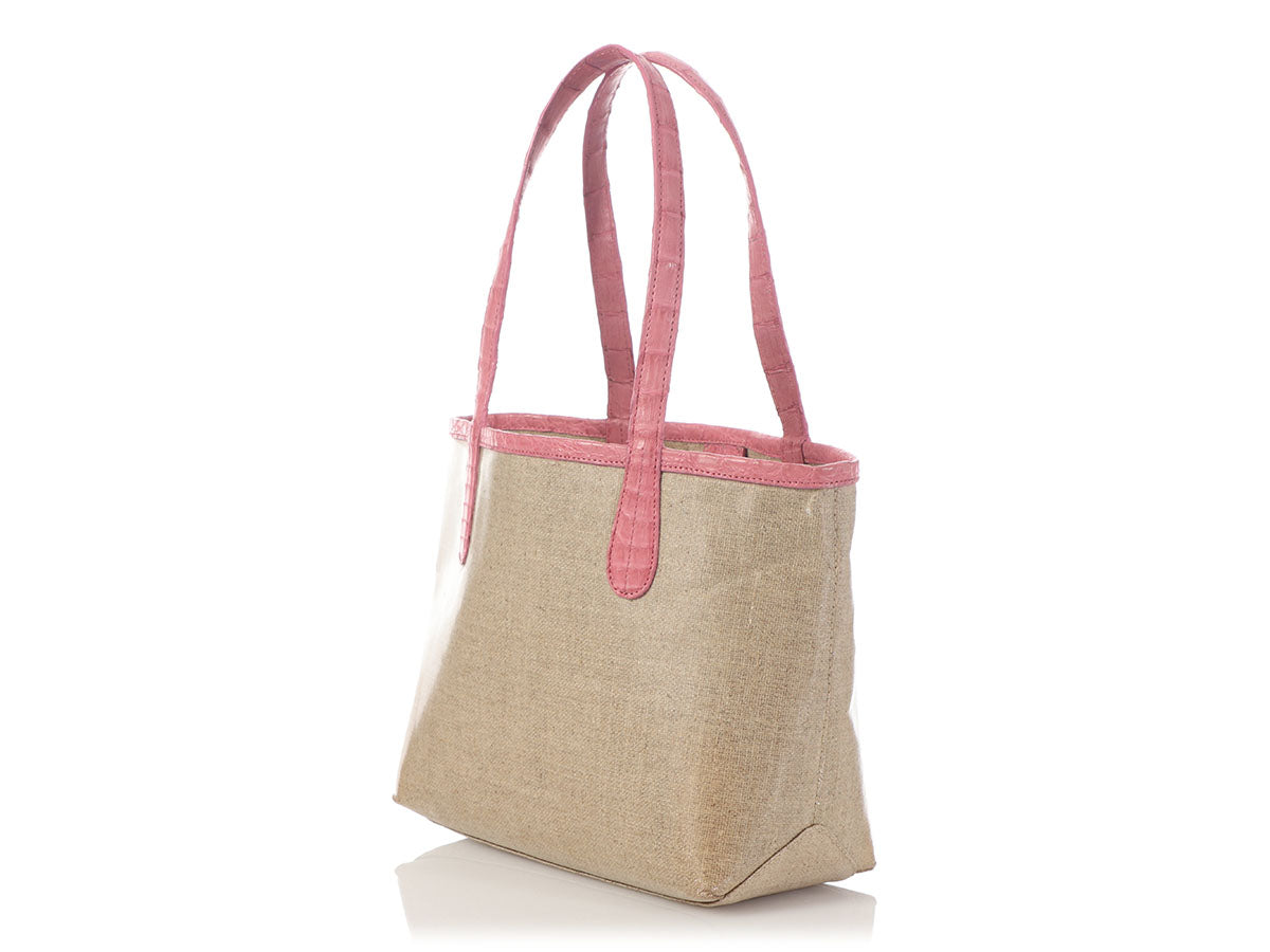 Pre-owned Jige Elan Bag Anemone W/ Cassis Crocodile Clutch Bag New In Pink