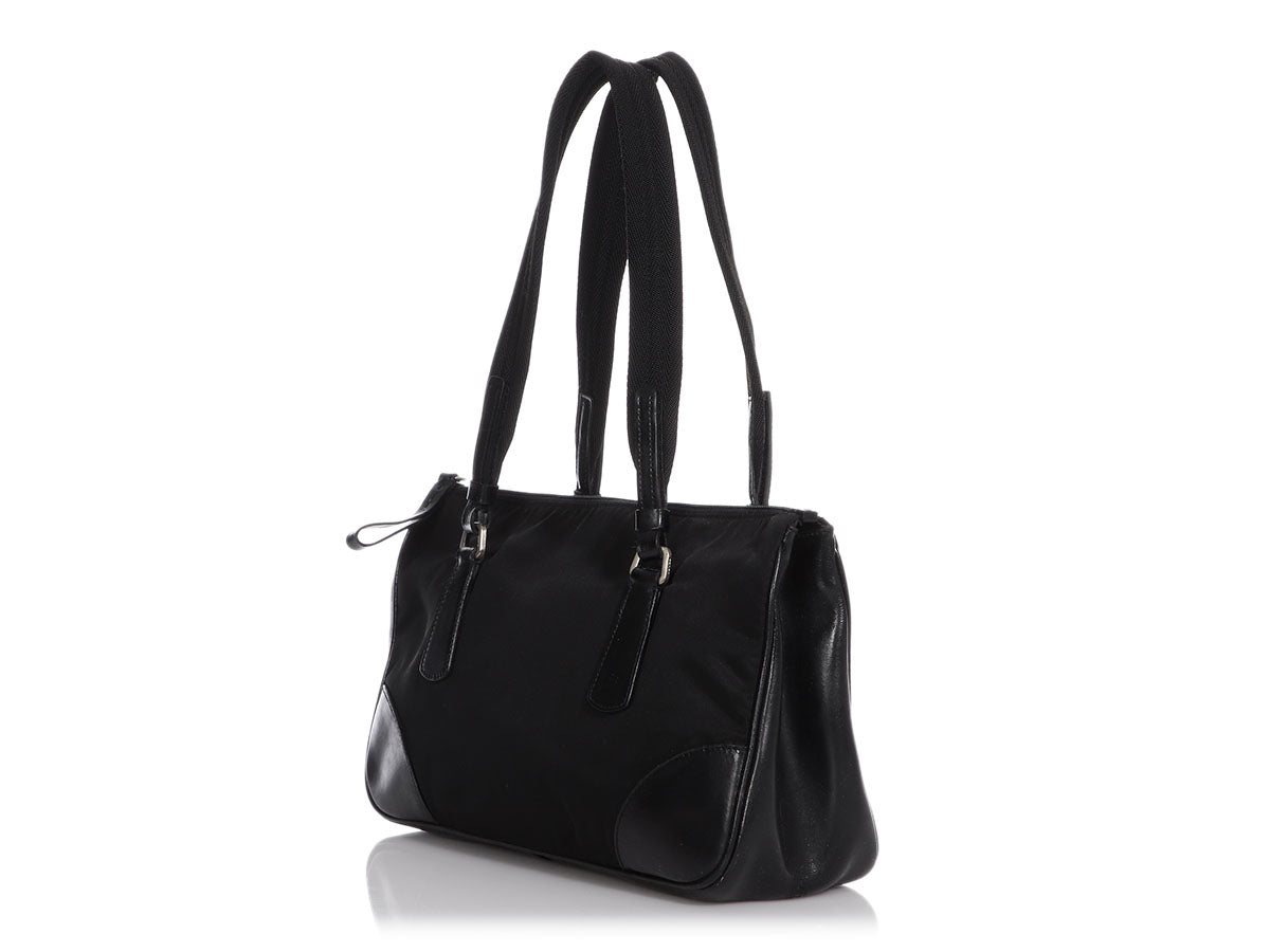 Prada Black Nylon Shoulder Bag - Ann's Fabulous Closeouts