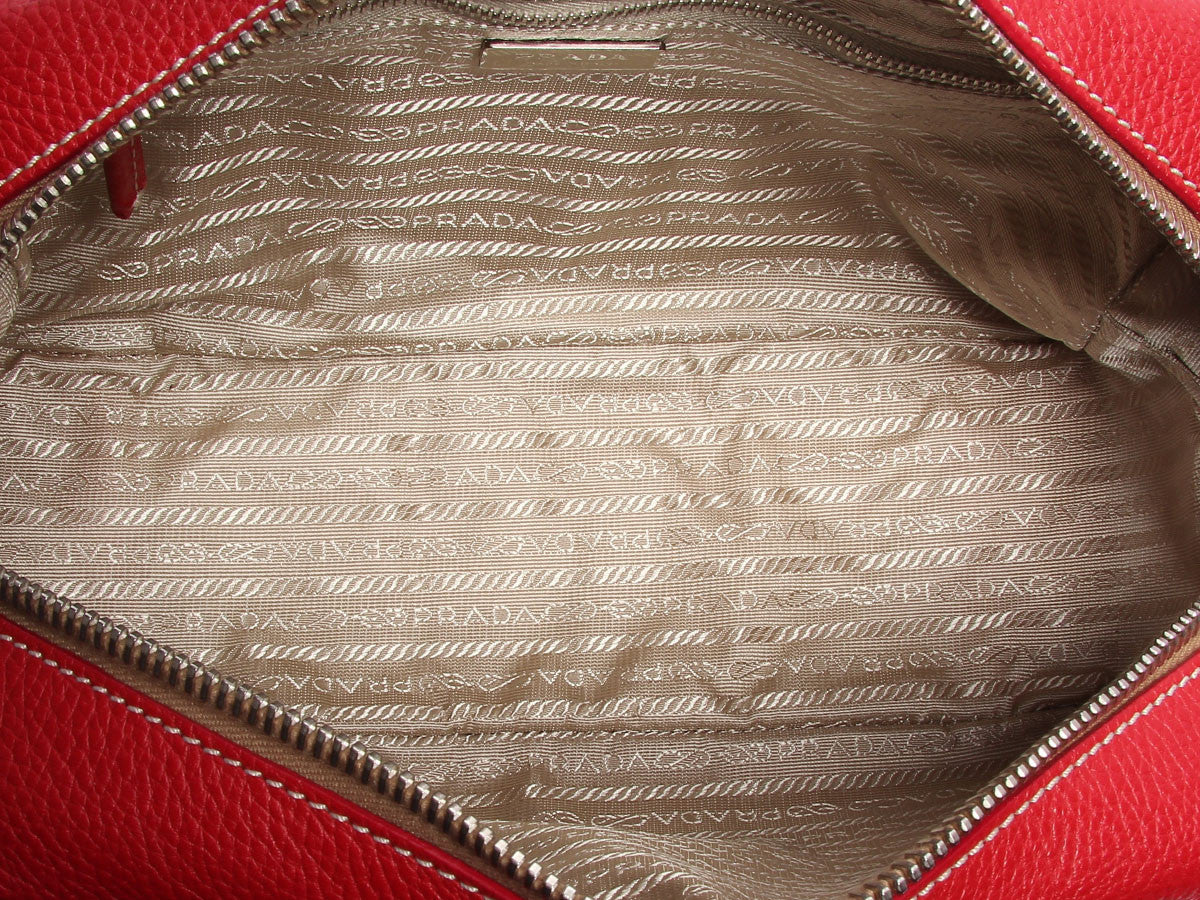Prada Red Leather Bag - Ann's Fabulous Closeouts