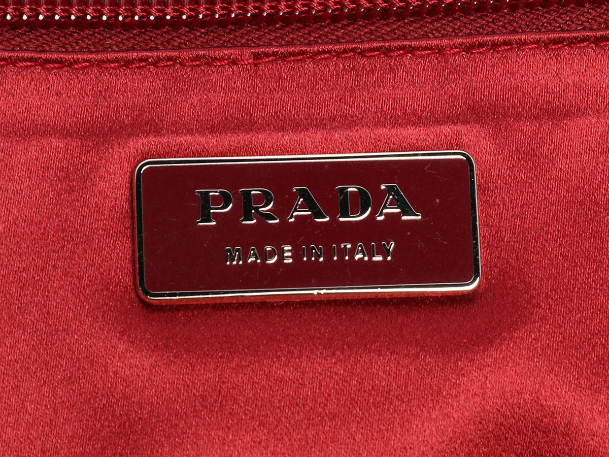 Prada Convertible Bowler Bag Saffiano Leather Medium Red 886533