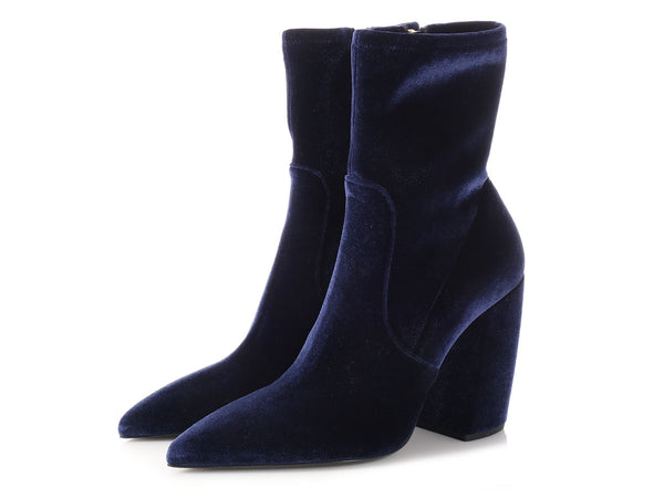 Prada Blue Velvet Ankle Boots