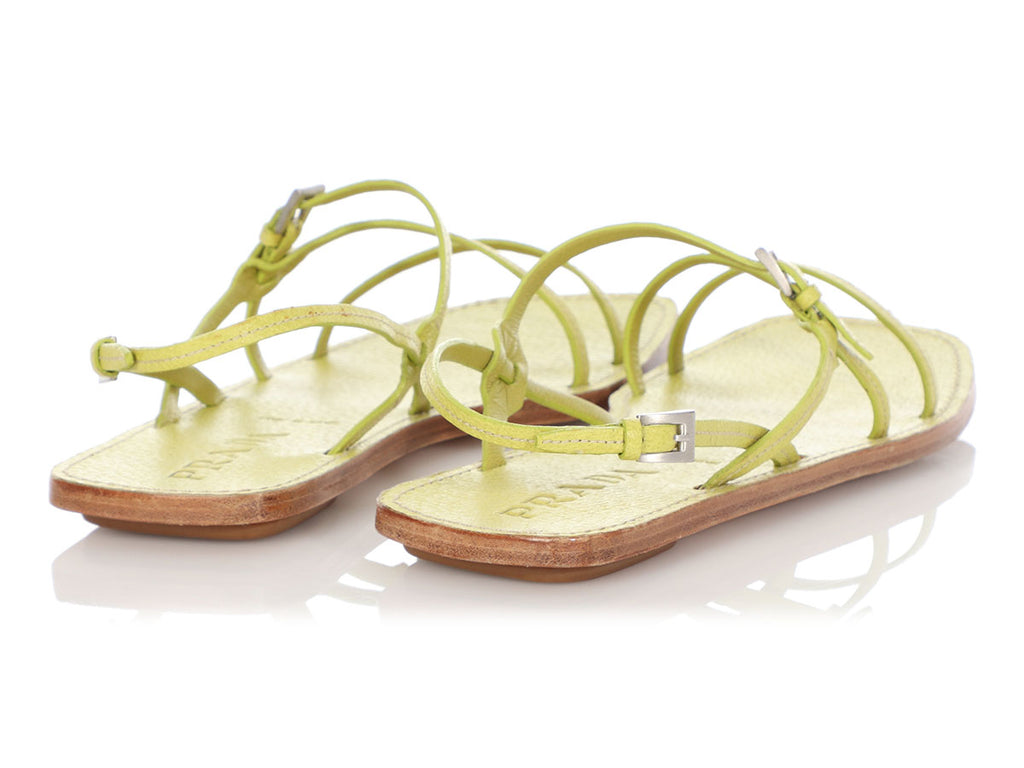 Prada Green Strappy Sandals