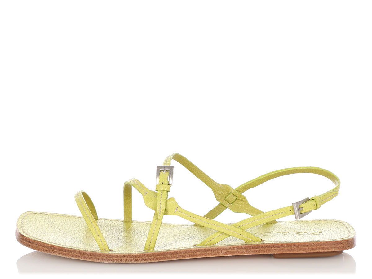 Prada Green Strappy Sandals Ann's Fabulous Closeouts
