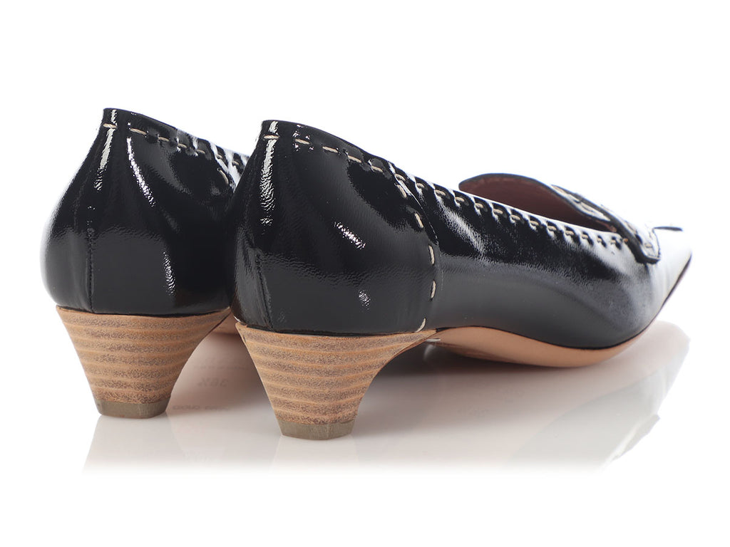 Prada Black Patent Buffalo City Loafers