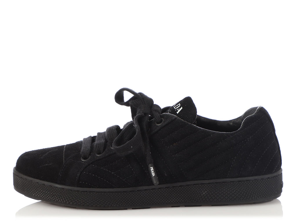 Prada Black Suede Sneakers
