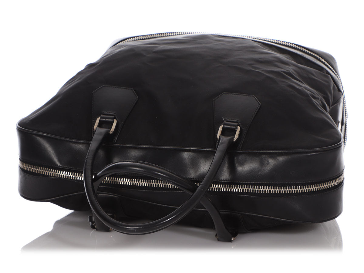 Prada Black Nylon and Leather Duffle Bag Prada