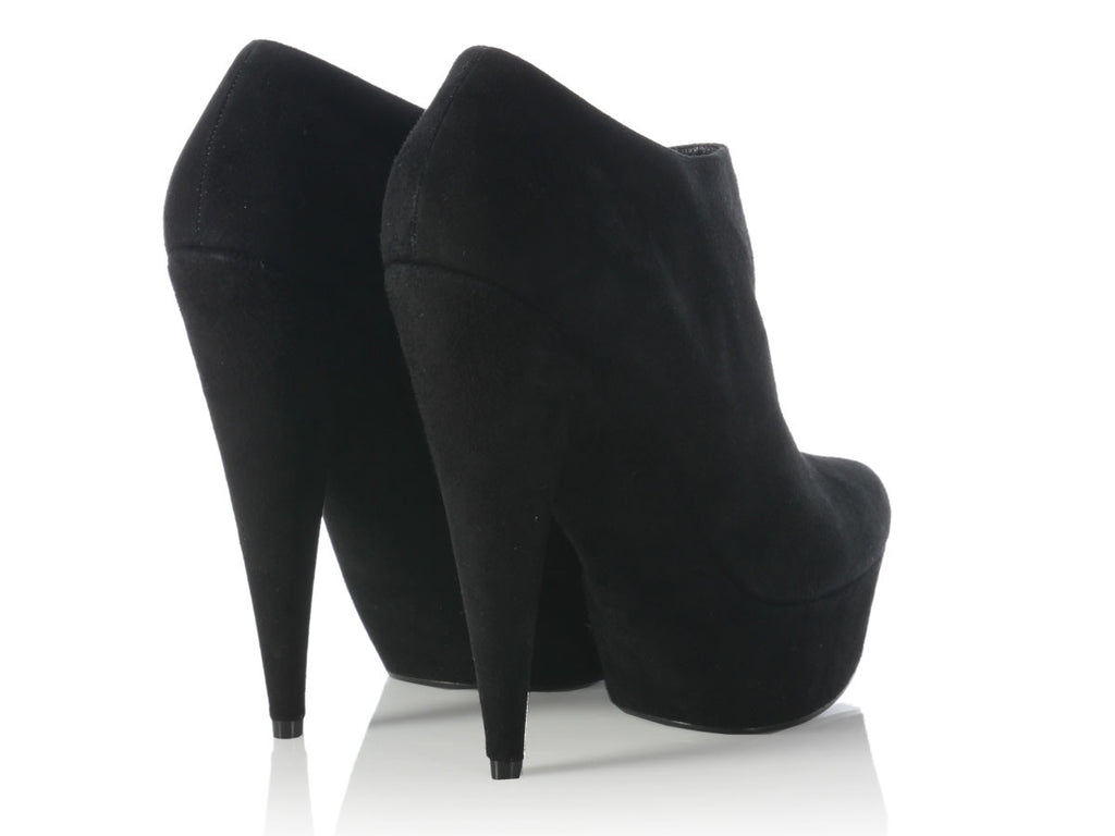 YSL Black Suede Aliama Ankle Boots