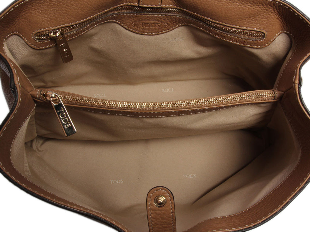 Tod's Light Brown Passante Patta Media Bag