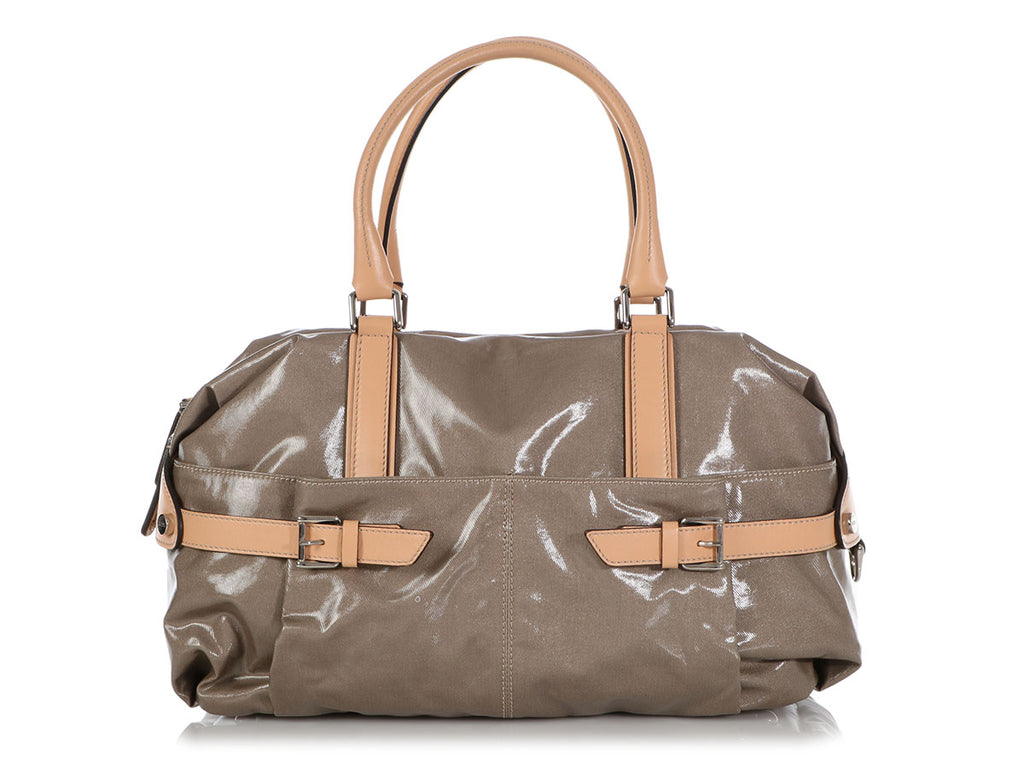 Tod’s Gray Coated Canvas G-Line Sacca Satchel