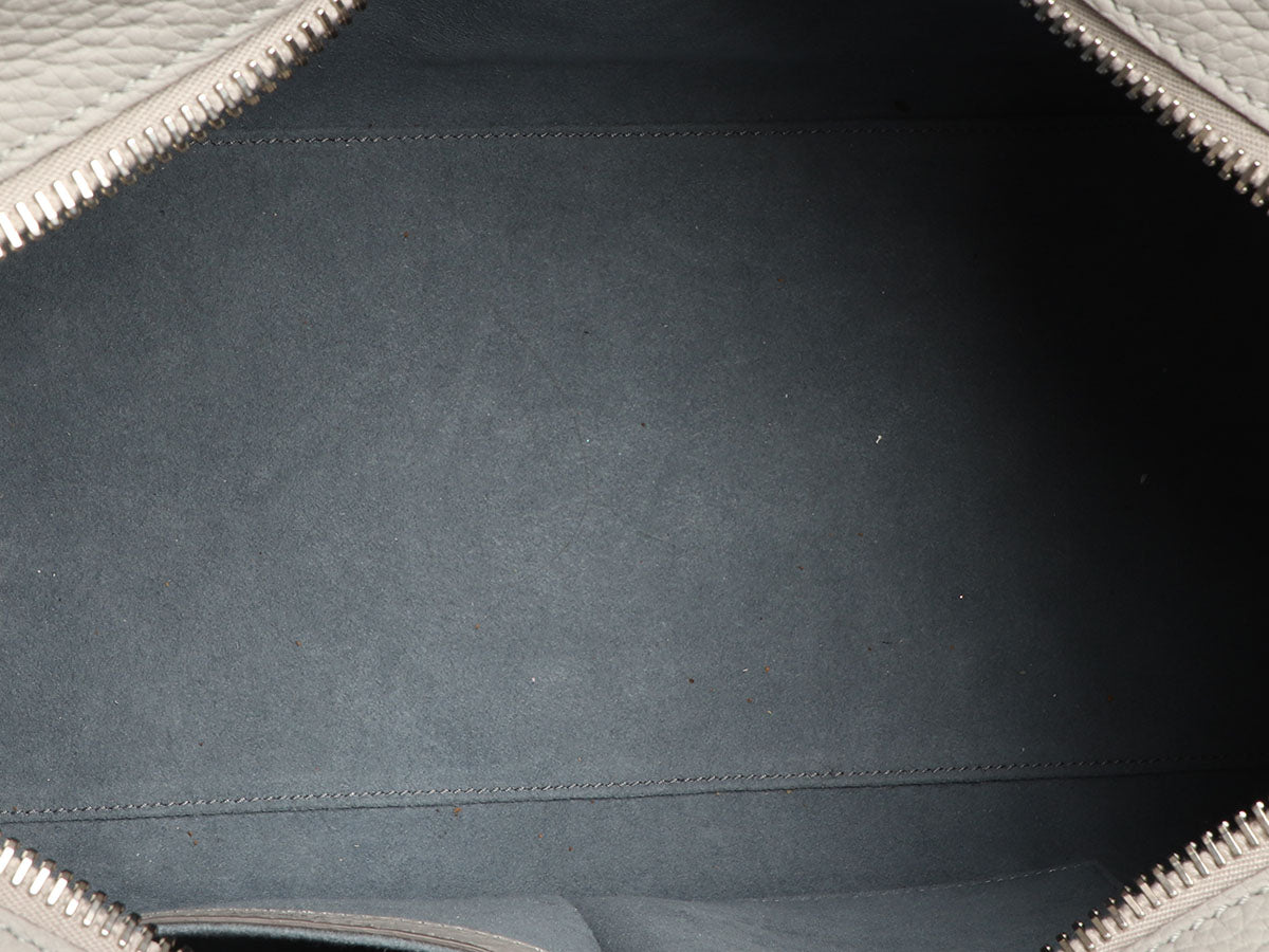 Authentic FENDI Large Light Gray Leather Shoulder Bag w/Silver