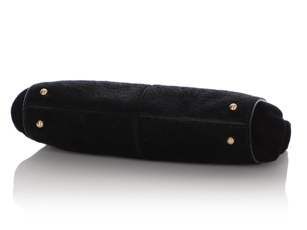 Tod's Black Pony Hair Frame Clutch