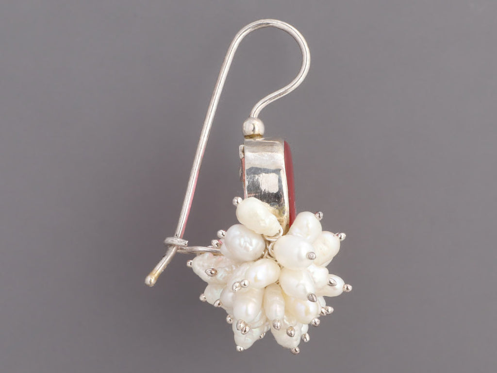 Tagliamonte Sterling Silver Pink Venetian Glass Freshwater Pearl Pierced Drop Earrings